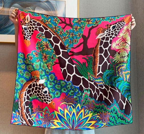 

meihui three goddess new twill female mulberry silk 90 square scarf with shawl mounted outside9037762, Black;purple