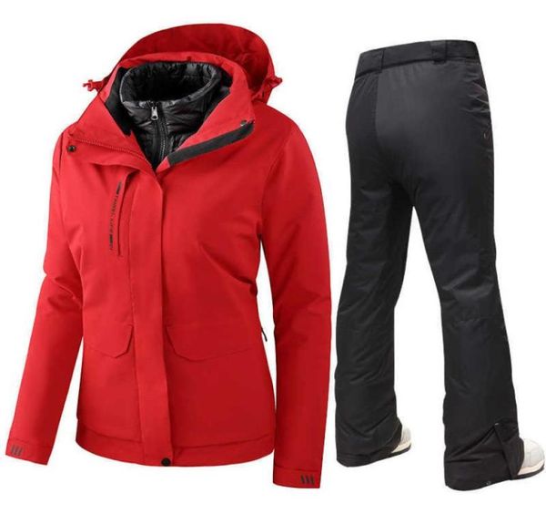 

skiing suits winter ski suit women ski jacket and pant super warm waterproof warm skiing and snowboard down coats sno2193450