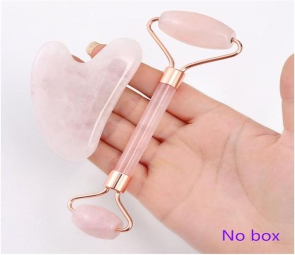 

jade massage massager relaxation lifting tool rolling stone natural rose quartz beauty skin care set 2201256687127