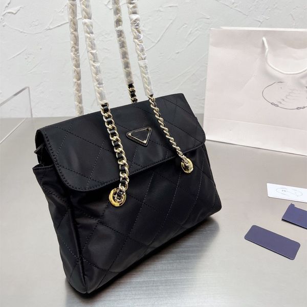 

designer p canvas shoulder bag black gold nylon handbag new lingge chain women's bag parachute tramp medievalg 88