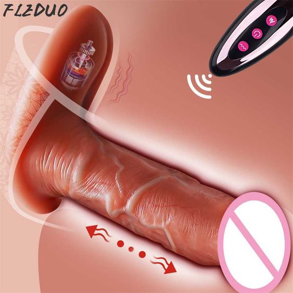

huge realistic dildo vibrator simulation penis 3-frequency telescopic vaginal massager butt plug prostate stimulator toys 80% online store