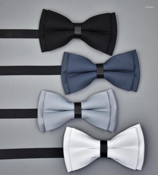 

bow ties men get married pure color simple tie fashionable leisure double layer monochrome1513437, Black;gray
