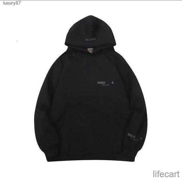 

essent winter ess designer mens hoodies fears loose of pullover god hoody sweatshirts long sleeve hooded jumper womens gray esses enra 81ls, Black