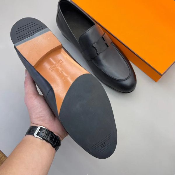 

2023 autumn designer men's quality leather shoes british business size 38-45 anti slip soft leather man mcrofiber leather luxurious dre, Black