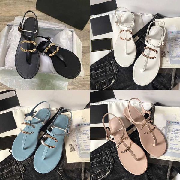 

two c classic flat bottom luxury designers sandals coarse leather suede woman sneakers slides shoes metal buckle parties heels belt lady cha, Black