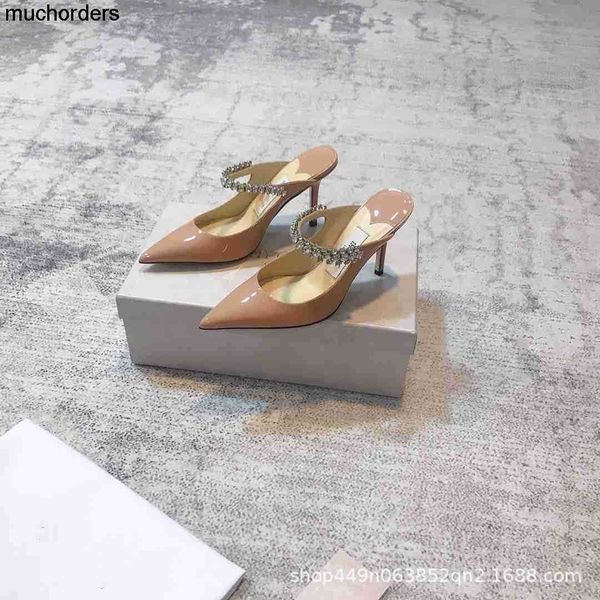 

j family shallow mouth pointed kitten heel sandals spring and summer 2022 new muller shoes professional women's shoes rear air fashion, Black