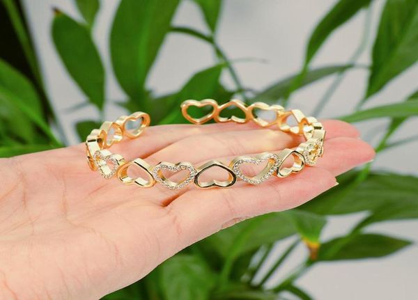 

bracelet new copper inlaid zircon wisp empty fashion up and down love1412155, Golden;silver