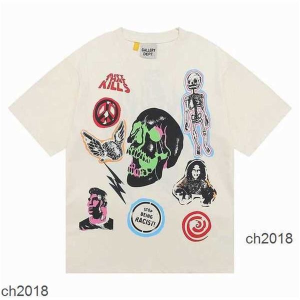 

2023 newstyle mens t-shirts tees galleryse depts t shirts women designer galleryes cottons man s casual shirt luxurys clothing street cloth, White;black