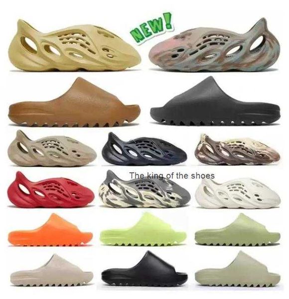 

slides yeezs slippers 24 hours fast shipping foam runner designer slipper men women sandals triple black white resin pattern slippers mens w