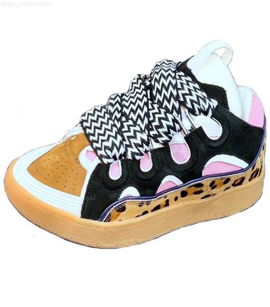 

designer mesh woven laceup shoes extraordinary sneaker embossed leather curb sneakers calfskin shoe rubber platform mens womens, Black