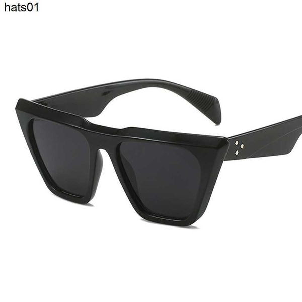 

2023 large box cat eye sunglasses designer's new polygonal sunglasses women's elegant and simple style, White;black