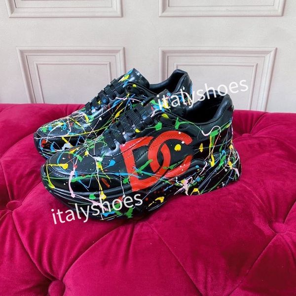 

2023 new luxury designer platform shoes lace-up sneakers women men sneaker canvas rubber outdoor casual shoe, Black