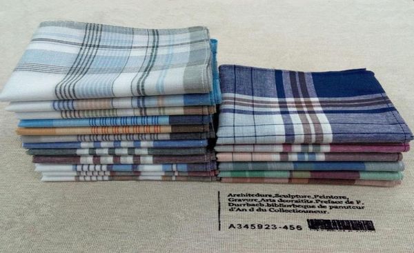 

bow ties dozen men handkerchiefs cotton hanky classic plaid09807667, Black;gray