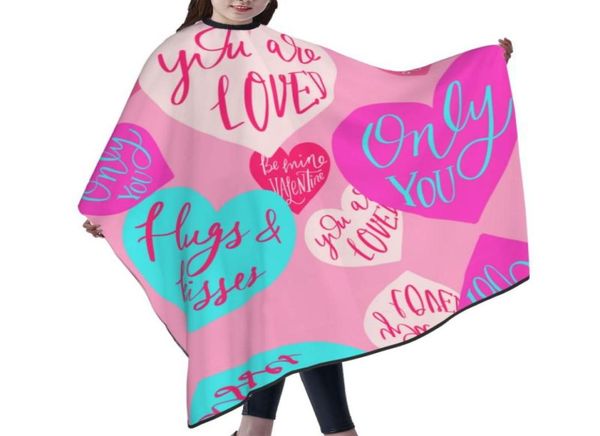 

professional barber cape polyester hair cutting salon cape water and stain resistant apron cutting hair valentine day heart love8445657