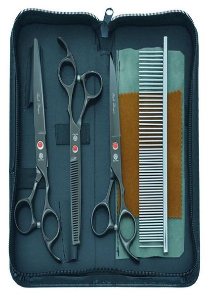 

hair scissors 70quot purple dragon straight cutting thinning curved pet shears steel 440c dog grooming cat hairdressing tool 1792974
