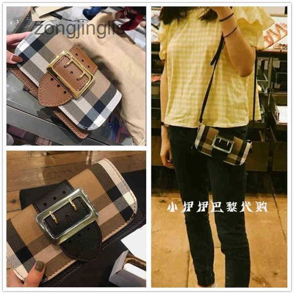 

designer classic burbrerys classic womens house ladies plaid canvas bag buckle cowhide cross shoulder bags d2ju