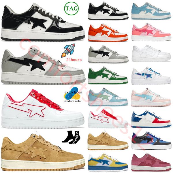 

sk 8 a designer casual shoes platform sneakers patent leather grey green black suede white red navy plate forme bathing for men women traine