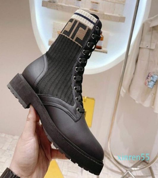 

2022 boots low heel round head lace up fashion motorcycle boot7989058, Black