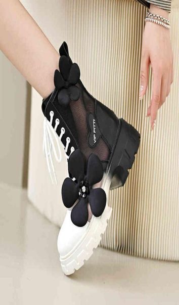 

sweet cool boots children039s summer thin 2022 new thick soled hollow martin boots leather mesh boots cloth mesh cool7686468, Black