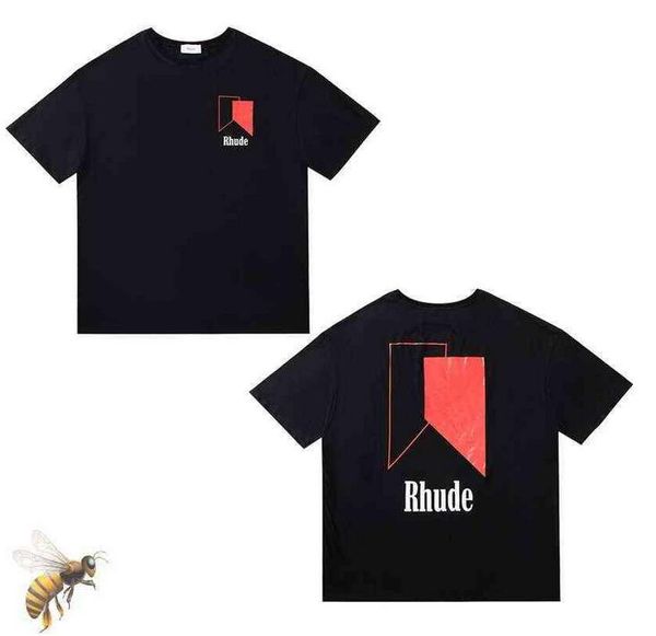 

designer shirts summer mens t-shirts womens rhude designers for men letter polos embroidery tshirts clothing short sleeved tshirt large tee, White;black
