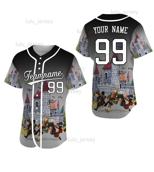 

customized shirt baseball jersey fashion white t-shirt artistic pattern uniform for men women youth, Blue;black