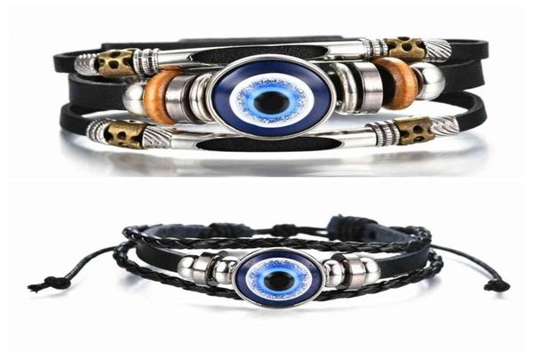 

evil eye vintage bracelet adjustable leather fashion accessories9314540, Black
