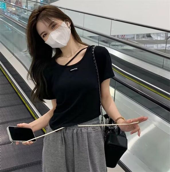 

multi-color and multi-size irregular design short-sleeved t-shirt female summer korean version of the new s-xl, White