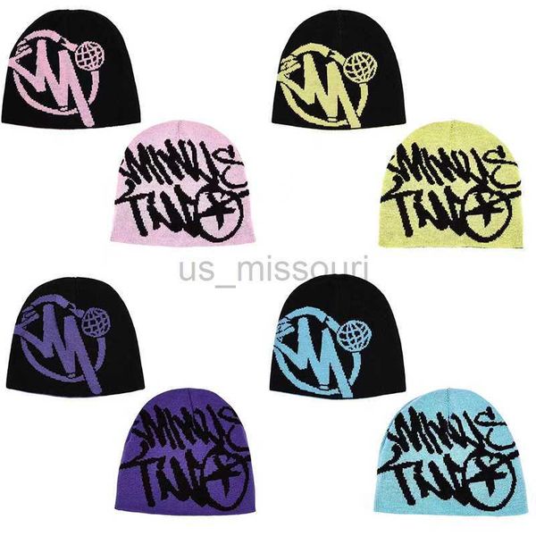 

beanie/skull caps minus two womens mens hat cargo y2k casual hatminustwos retro street trend black harajuku hip hop print joggers j230520, Blue;gray