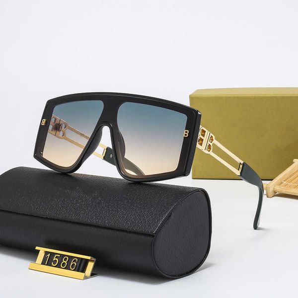 

2022 new fashion large frame one piece sunglasses for men and women couples, sunglasses for driving, street pgraphy, and notched glasses, White;black