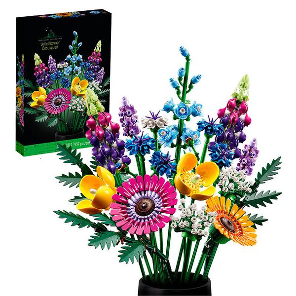 

blocks wildflower bouquet 10313 flower building blocks home decor illustration holiday diy bricks toy girlfriend christmas gifts 230523
