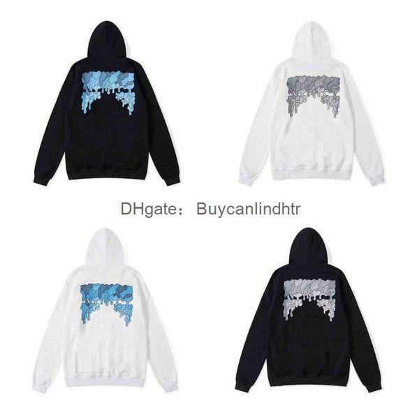 

men's hoodies sweatshirts 2023 %60 off style trendy fashion sweater painted crow stripe loose hoodie and t-shirts offs white, Black