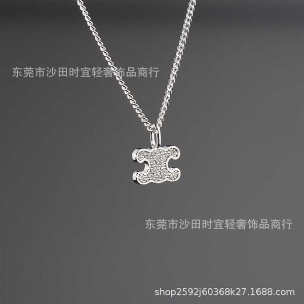 

arc de triomphe pendant with necklace ce small super sparkling zircon earrings full diamond earhook 2022, Silver