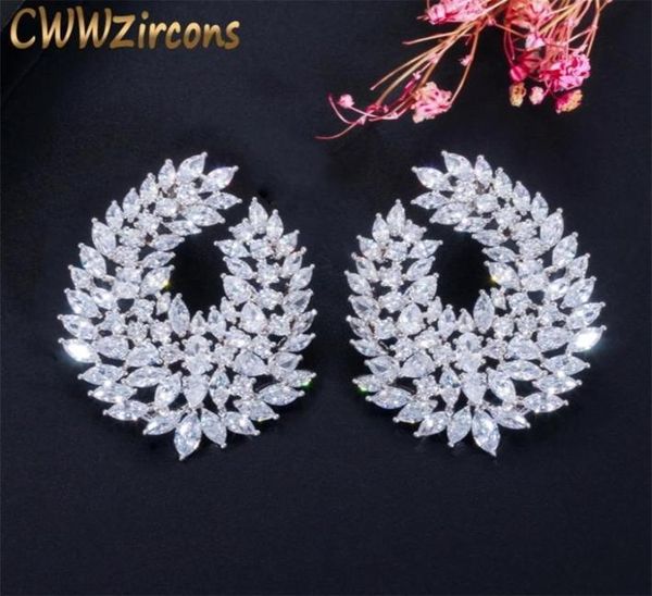 

cwwzircons luxury waterdrop full mirco paved cubic zircon naija wedding earring fashion women party jewelry cz612 2207194523371, Silver