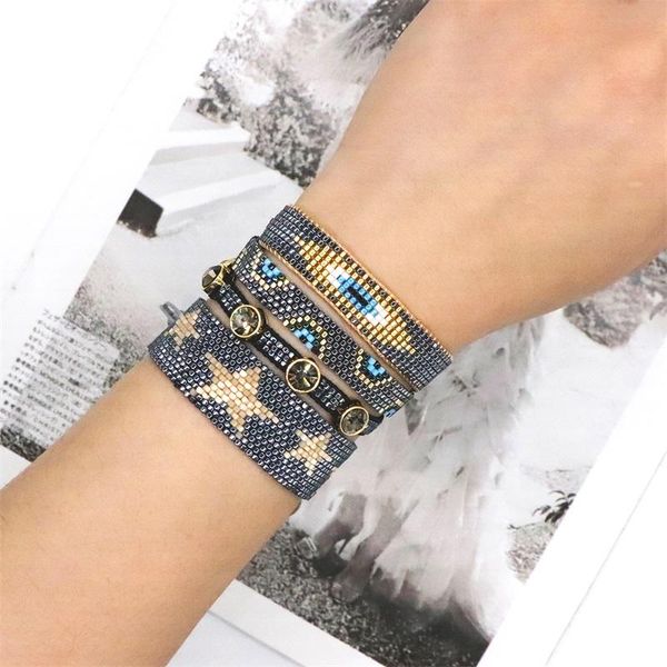 

bangle zhongvi bohemia classic bracelets set miyuki bead star jewelry fashion tassel adjustable bracelets for women accessories 2022, Black