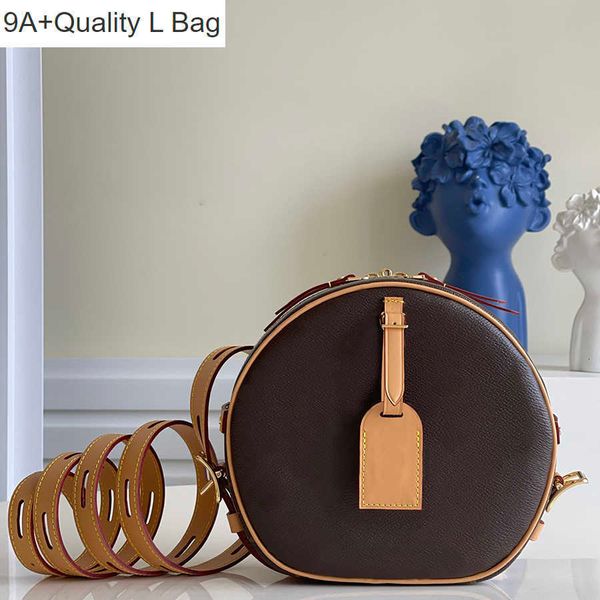 

2023 new 9a l bag delicate knockoff designer round cake bag boite chapeau souple mm 22.5cm luxury shoulder bag m45647 yl151, Black