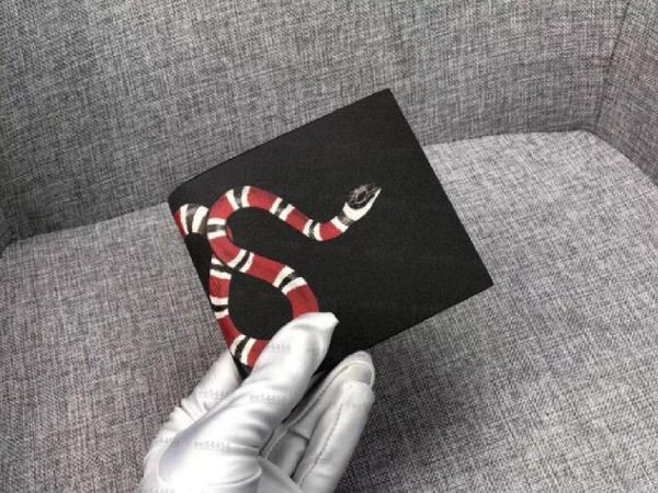 

men animal designers fashion short wallet leather black snake tiger bee women luxury purse card holders with gift box quality, Red;black