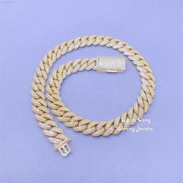 

12mm 20inch silver moissanite cuban link cuban chain for men