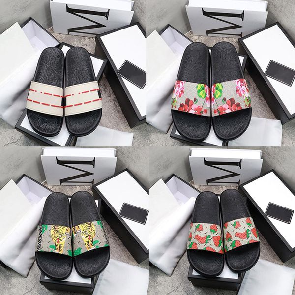 

classical men slides women sandals shoes slippers pearl snake print slide 2023 fashion summer wide flat lady sandal slipper dust bag 35-48, Black