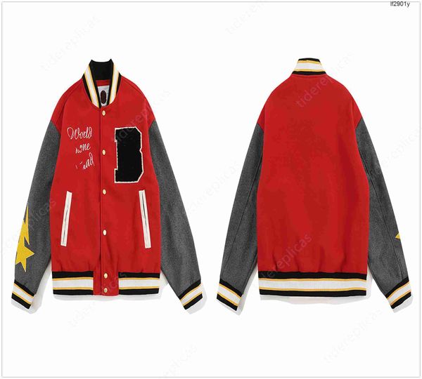 

2023 cotton coat designer jackets bomber mens jacket windbreaker varsity windbreak stamping casual flying shark baseball jacket padded woole, Black;brown