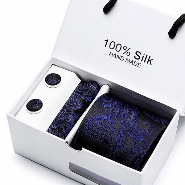 

men's tie fashion bow tie brand yarn-dyed ties retro brand tie men's party casual neck ties 4-piece set, Blue;purple