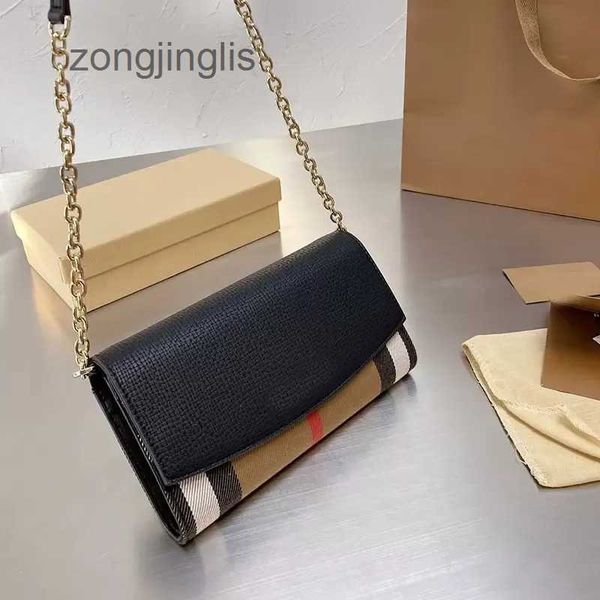 

striped classic ladies luxury flip burbrerys bag classic chain messenger ladies designers bags coin card design wallet practical and durable