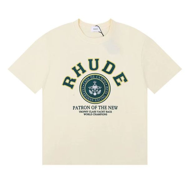 

23s womens t shirt designer t shirt rhude shirt womens tees rhude pure cotton breathable and comfortable versatile trend retro clothing, White