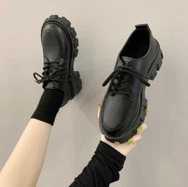 

autumn boots women platform boots thinken heel chunky sneakers black punk boots shoes height increasing botas de mujer1680741