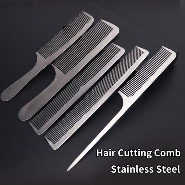 

stainless steel silver metal hairdresser comb hairdressers salon hair cutting for men and women l2207226496657