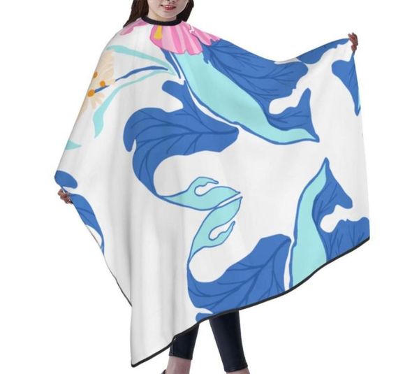 

professional barber cape polyester hair cutting salon cape water and stain resistant apron cutting hair flower oil painting dazzle7378981
