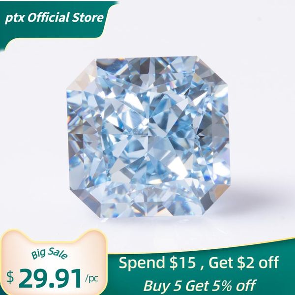 

crystal size 9x9mm square shape asscher cut sea blue color 5a loose cubic zirconia stone synthetic gems cubic zirconia for jewelry