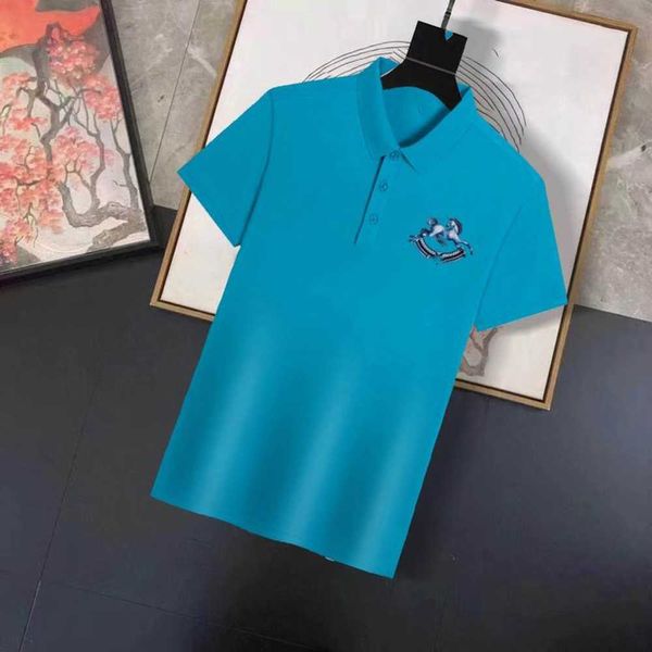 

summer men's t-shirt fashion burbrerys designer polo shirt short sleeve shirts business large for men size m--3xl 012, White;black