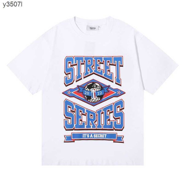 

2023 new mens trapstar t shirt short sleeve print outfit chenille tracksuit black cotton london streetwear s-xl 3zdl, White;black