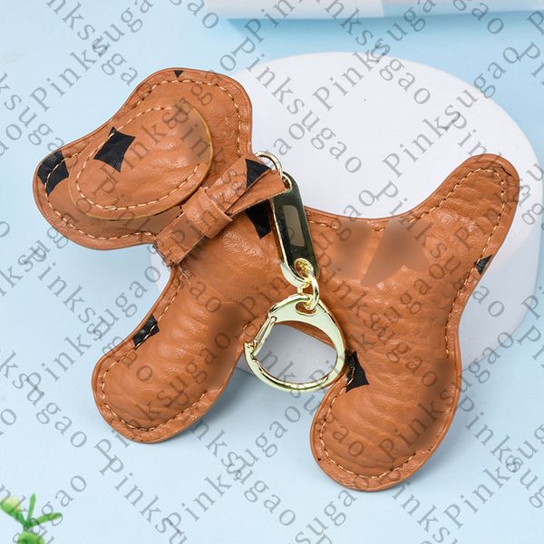 

pink sugao key chain luxury accessories buckle cute puppy keychain handmade designer pu leather keychains men women bags pendant ali-230523-, Black