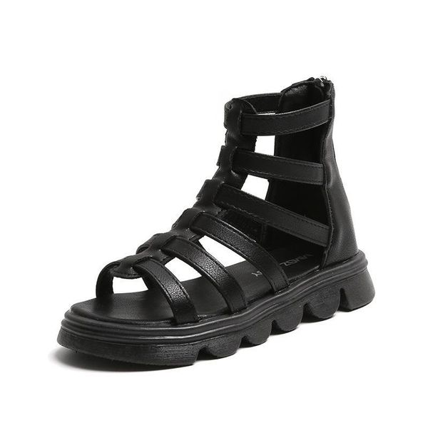 

sandals baby shoes children footwear girls roman summer high bang hollowout beach f11372, Black;red